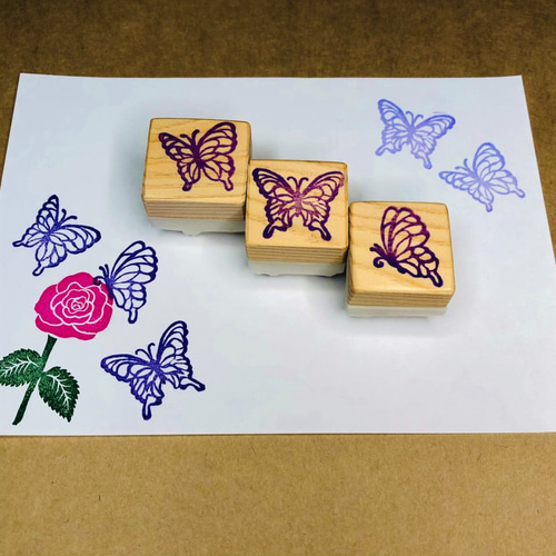 消しゴムはんこ No.206 ちびくま 虫あみ