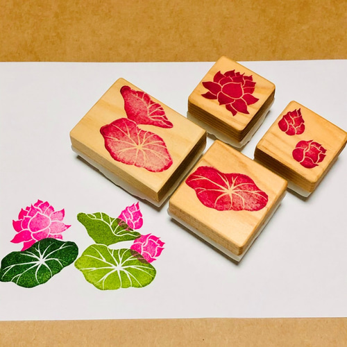 蓮の花 消しゴムはんこ はんこ・スタンプ くまちゃんハンコ 通販