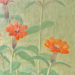 花　絵　植物画　癒し　優しい　インテリア　額入り　日本画　『松本せんのう』 5枚目の画像
