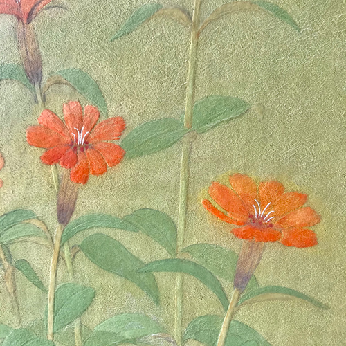 花 絵 植物画 癒し 優しい インテリア 額入り 日本画 『松本せん