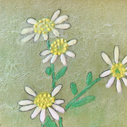 花　絵　植物画　癒し　可愛い　インテリア　額入り　日本画　『ゴマナ』秋 5枚目の画像