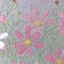 花　絵　植物画　癒し　優しい　インテリア　額入り　日本画　『 コスモス 』秋 3枚目の画像