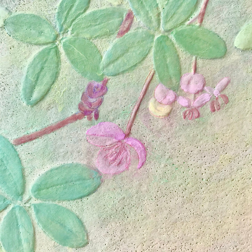 花 絵 植物画 癒し 優しい 額入り 日本画 『あけび』 絵画 -YUKIKO