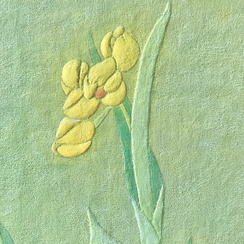 花 絵 植物画 癒し インテリア 額入り 日本画 『金らん』 絵画