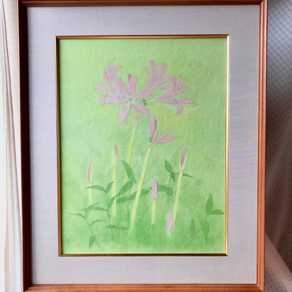 日本画 花と葉のアート 日本画 花と葉のアート