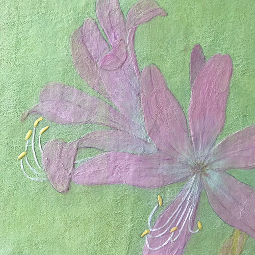 日本画 花と葉のアート