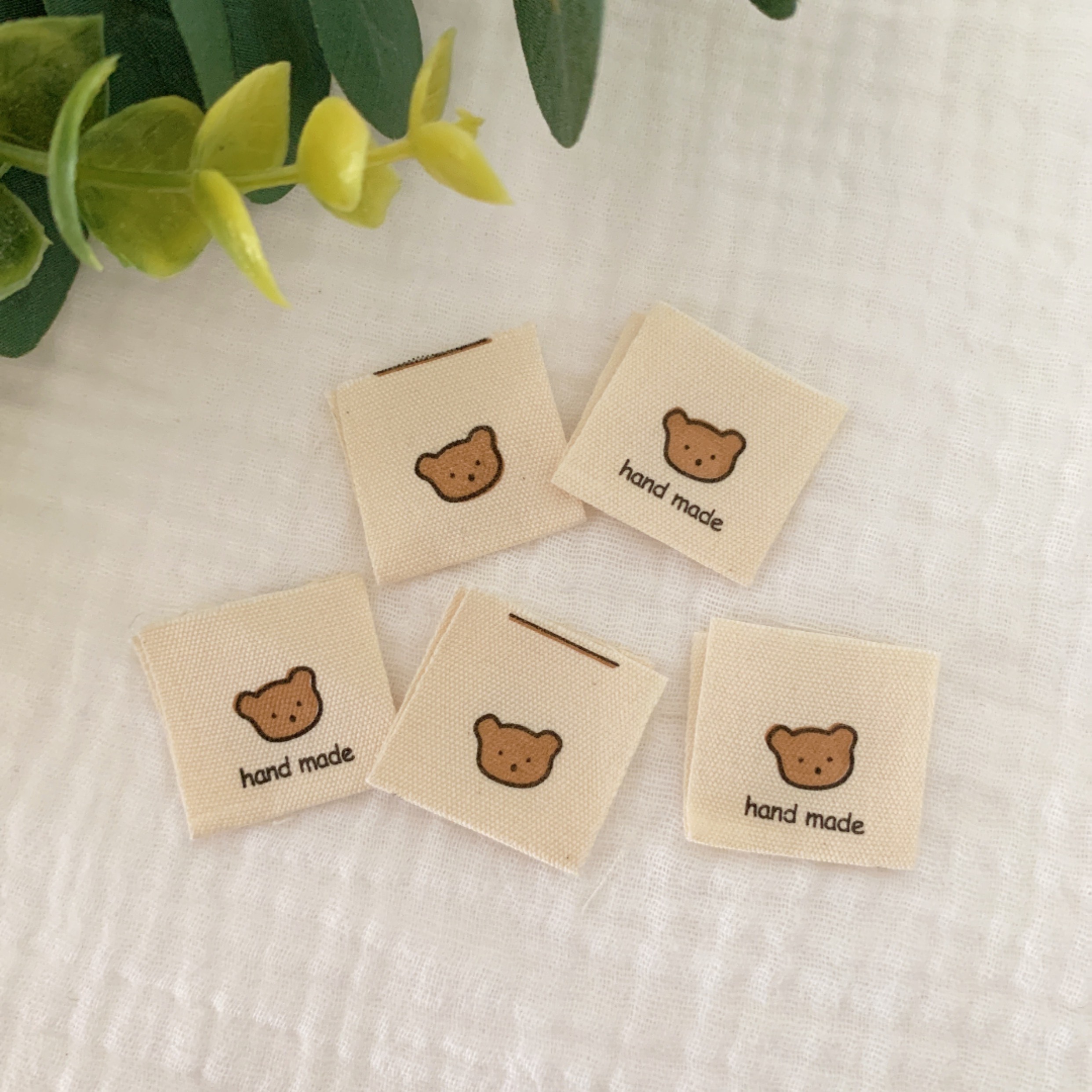布タグ（くまちゃん） タグ コットンラベル 5枚セット その他素材