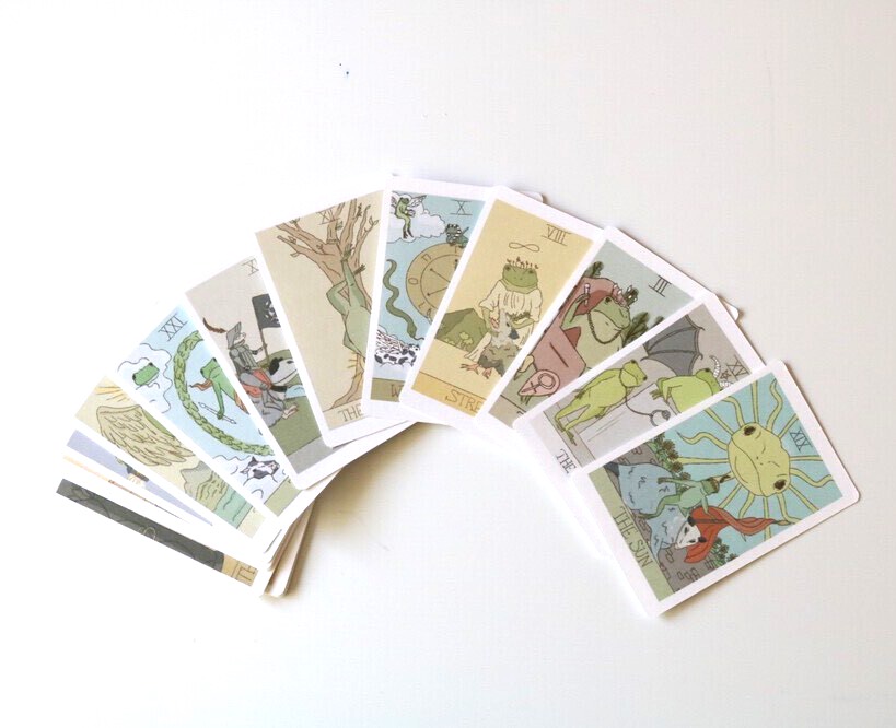 新品♡オール箔押仕様！とってもキュートなカエル王国タロット　全７９枚