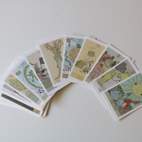 選べる！カエルタロットカード•オラクルカード 3枚セット イラスト 布