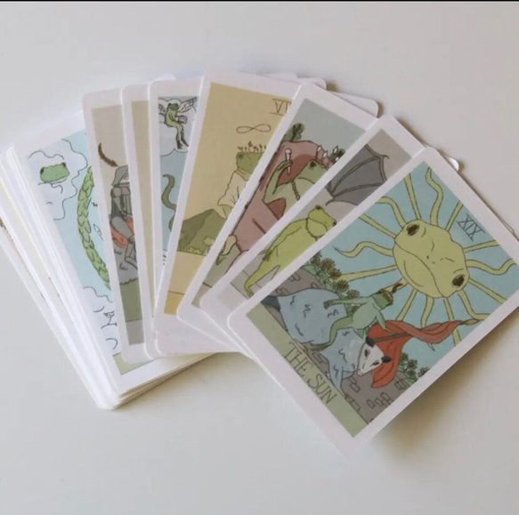 カエル タロットカード・オラクルカード 大アルカナ 22枚 イラスト 布