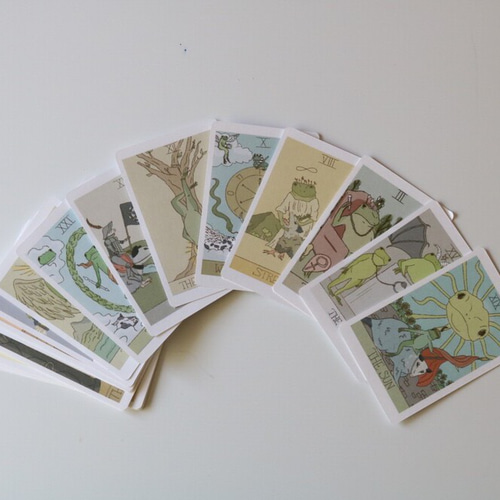 カエル タロットカード・オラクルカード 大アルカナ 22枚 イラスト 布