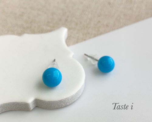 大人テイスト】トルコ石8ミリピアス〔10016〕 ピアス（スタッド