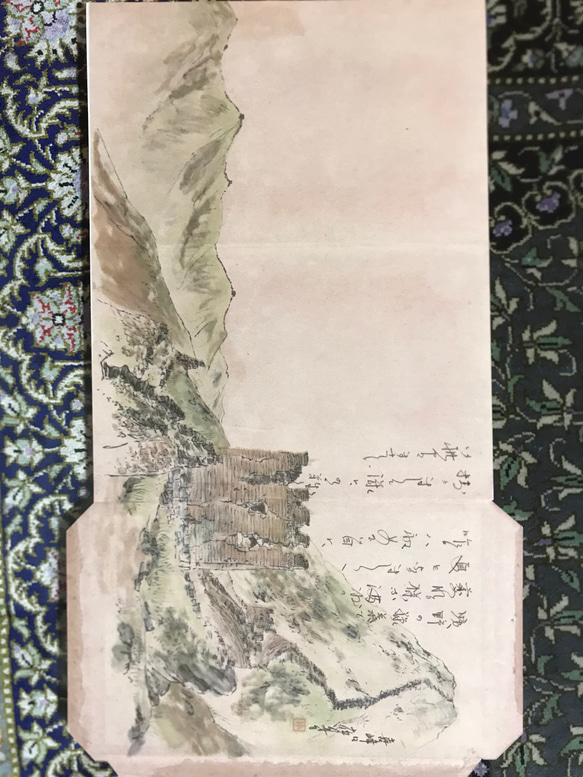 日本陸軍　封緘絵葉書①   中国風景画　新品　レプリカ　酒保　雑嚢　レトロ　ノスタルジー　ミリタリー 2枚目の画像