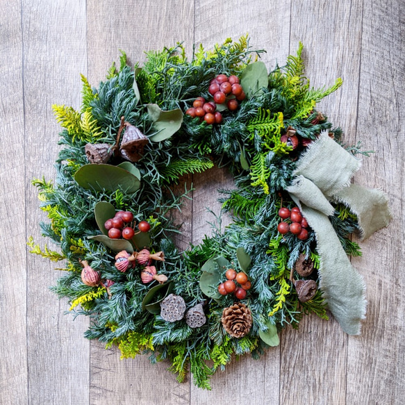　Fresh Winter Wreath 2019　フレッシュ　リース 1枚目の画像