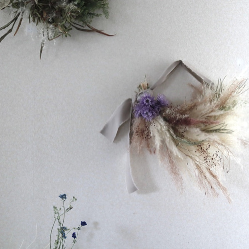 パンパスグラスのリボンリース リース frappa flower works 通販