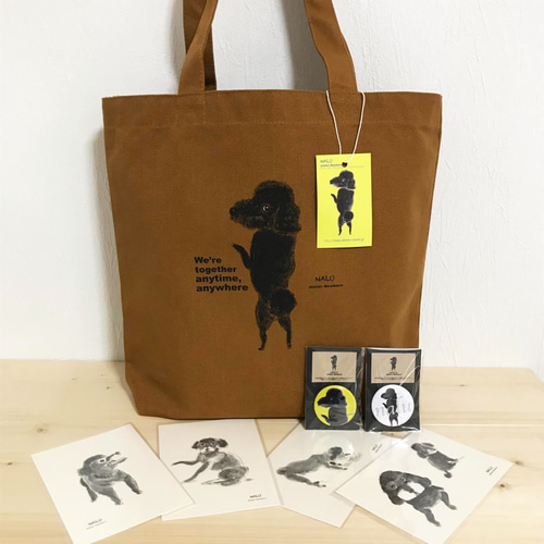 プードルヘヴィーキャンバストートバッグ（キャメル） トートバッグ  