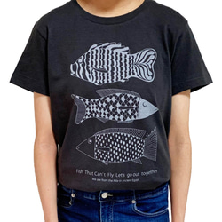 No.6空を飛びたかった魚ハイクオリティTシャツ（スミ色） 3枚目の画像