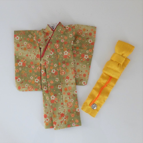 SALE】バービー人形 着物 緑色 手作り barbie kimono green