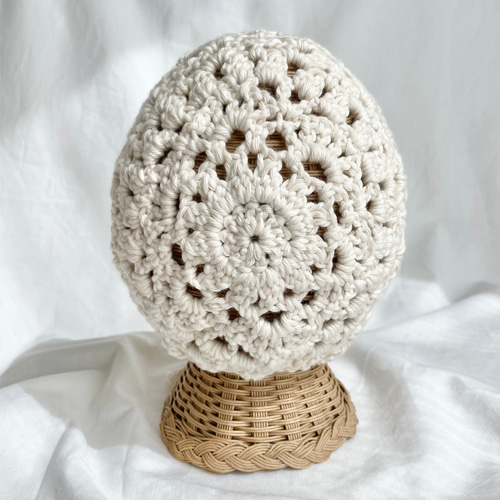 コットン ボンネット ベビー キッズ 赤ちゃん キッズ 帽子 手編み 綿