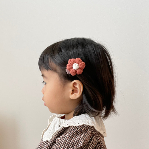 ヘアゴムベビーヘアクリップぷっくりお花1〜5