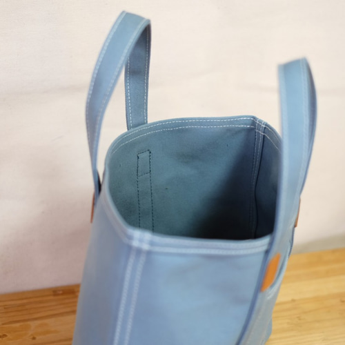 革と帆布のトートバッグ S ブルーグレー トートバッグ affetto
