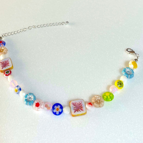 ミルフィオリ×スワロフスキー×チェコビーズチャーム ミルフィオリ×スワロフスキー×チェコビーズのチャーム 世界的に話題の