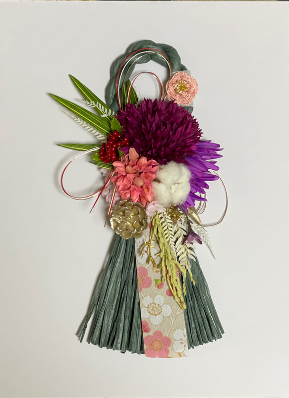 送料無料 わらルック タッセルセイドウ色 アーティシャル、ドライ