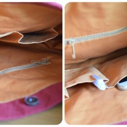 【受注製作】倉敷帆布の大きなたてながショルダー　ぶるーぐりーん 2枚目の画像