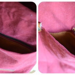 【受注製作】倉敷帆布の大きなたてながショルダー　ぶるーぐりーん 3枚目の画像