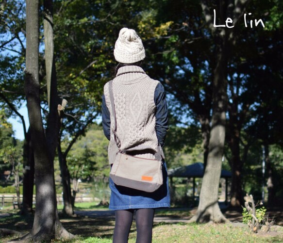 受注製作】倉敷帆布の2wayバッグ はいいろ ショルダーバッグ Le