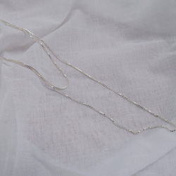 方形威尼斯鏈項鍊 白銀 40 厘米/60 厘米 第2張的照片