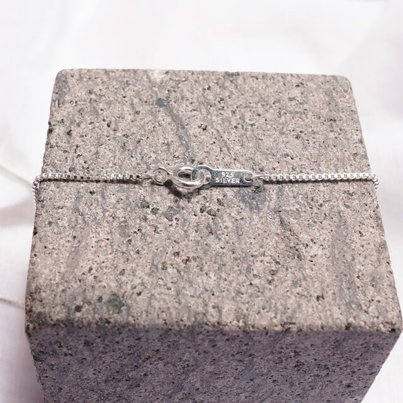 方形威尼斯鏈項鍊 白銀 40 厘米/60 厘米 第3張的照片