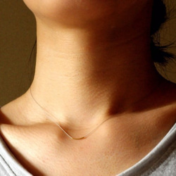 grey nylon curved necklace k18 5枚目の画像