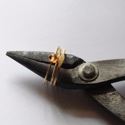 ワンポイント槌目リング　k18 4枚目の画像