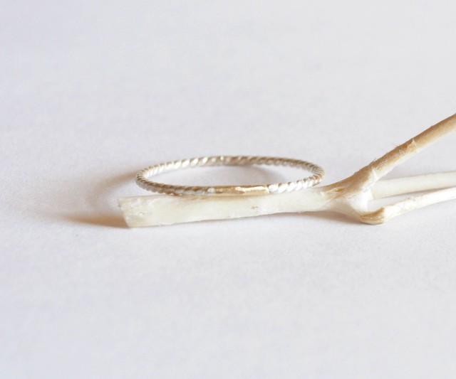 ねじねじ＆ぽこぽこリング　k18＆silver