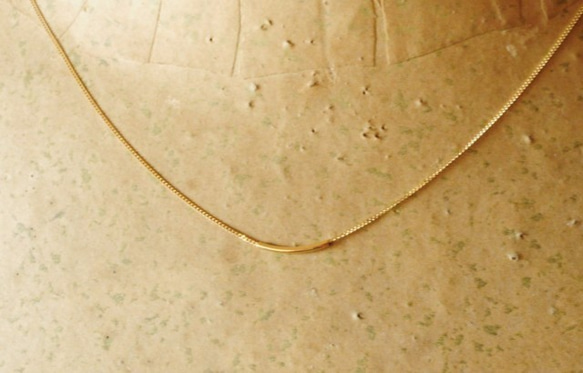 SALE！k18　very thin necklace with bar　 2枚目の画像