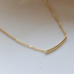 SALE！k18　very thin necklace with bar　 4枚目の画像