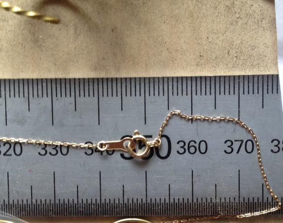 SALE！k18　very thin necklace with bar　 5枚目の画像