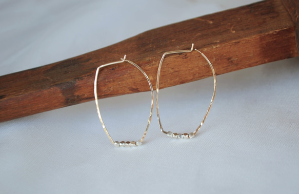 k14gf 管狀方形耳環 第2張的照片