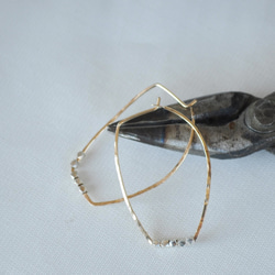 k14gf 管狀方形耳環 第3張的照片