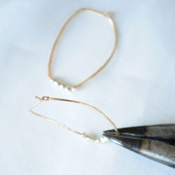 k14gf 管狀方形耳環 第5張的照片