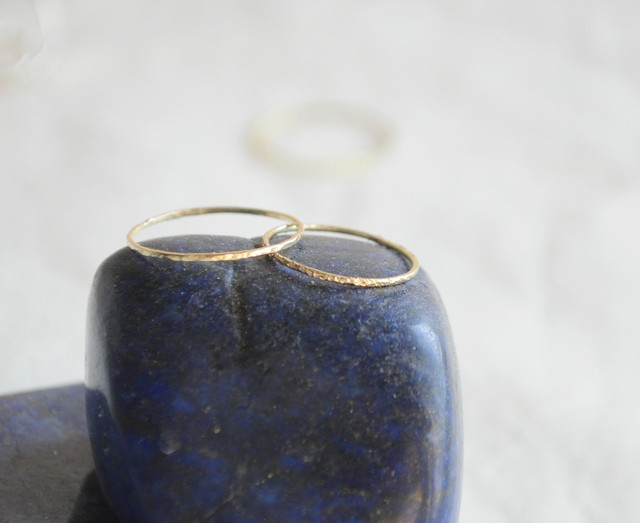 k１８ペア槌目リング