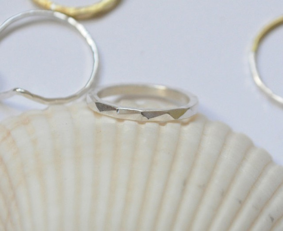 ランダム槌目リング　太　sv 3枚目の画像