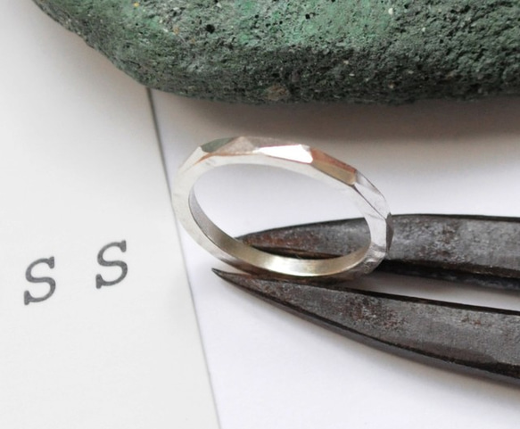 ランダム槌目リング　太　sv 5枚目の画像