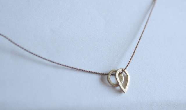 k18 丸＆しずく型 necklace　brown