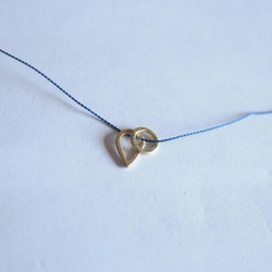 k18 丸＆しずく型 necklace　blue 1枚目の画像