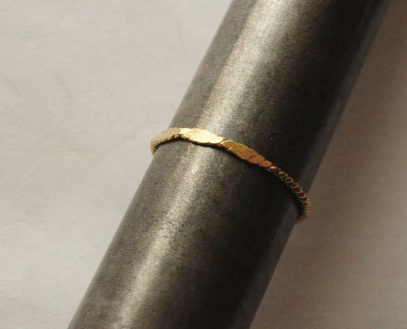 ねじねじ３つタタキリング　brass 2枚目の画像