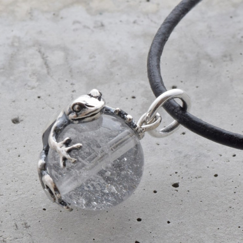 【絶版】かすう工房　蛙玉リング&ネックレス　おそらく15号 絶版】かすう工房 蛙玉リング&ネックレス おそらく15号 蓮に蛙首飾