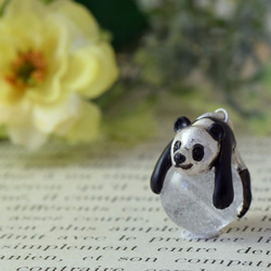 Panda ball pendant Himalayan Crystal leather cord necklace 第1張的照片