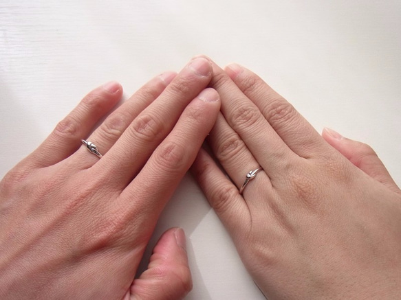二人の縁を結ぶ結婚指輪　レディースサイズ　Pt900 5枚目の画像